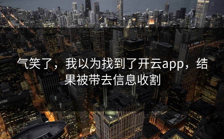 气笑了,我以为找到了开云app,结果被带去信息收割 气笑了,我以为找到了开云app,结果被带去信息收割